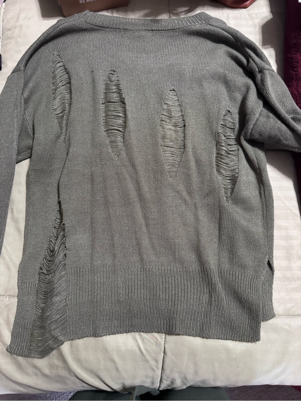 love J Olive Green & Orange Crewneck Sweater